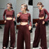 YUNAKA Two Piece Cropped Top with Trouser